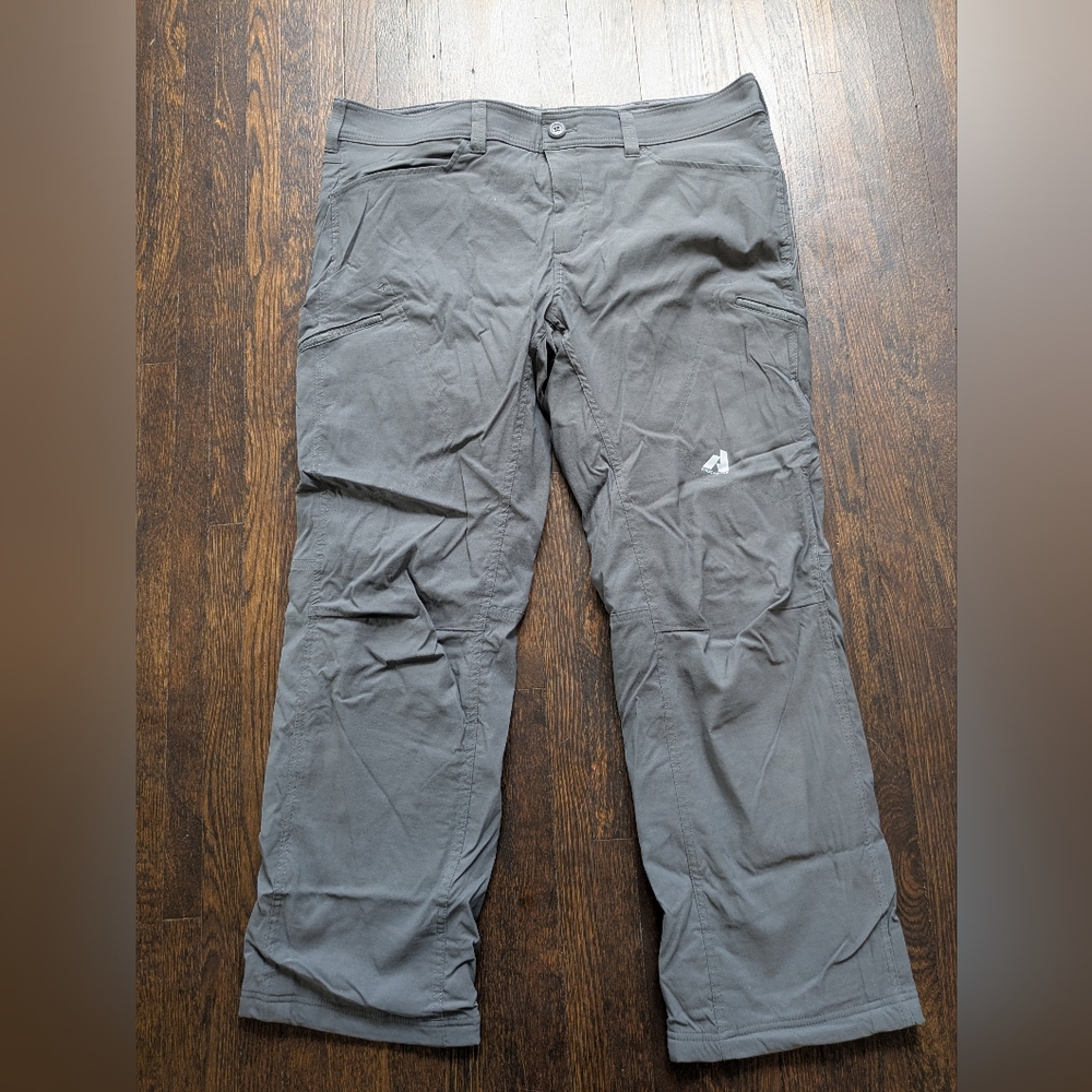 Eddie Bauer Pants Mens 38x30 Gray First Ascent Guide Cargo Fleece Lined Thermal